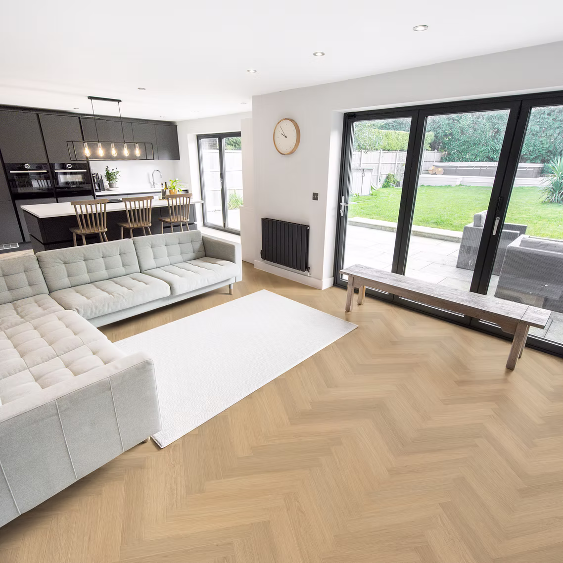 Nordikka oak-effect flooring in a bright contemporary interior